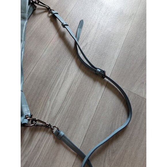 Coach Light Blue Leather Shoulder Bag With Zip Closure & Logo Detail - Picture 7 of 13